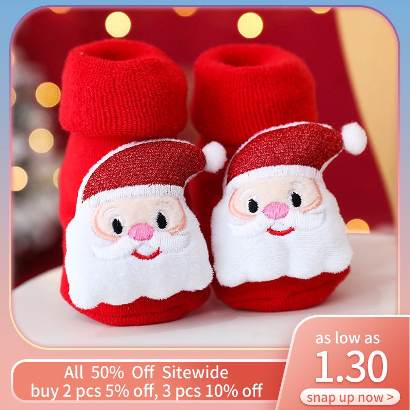 Winter Clothing Activities For Toddlers - Schattige baby-kerstsokken Winterwarme katoenen sok voor