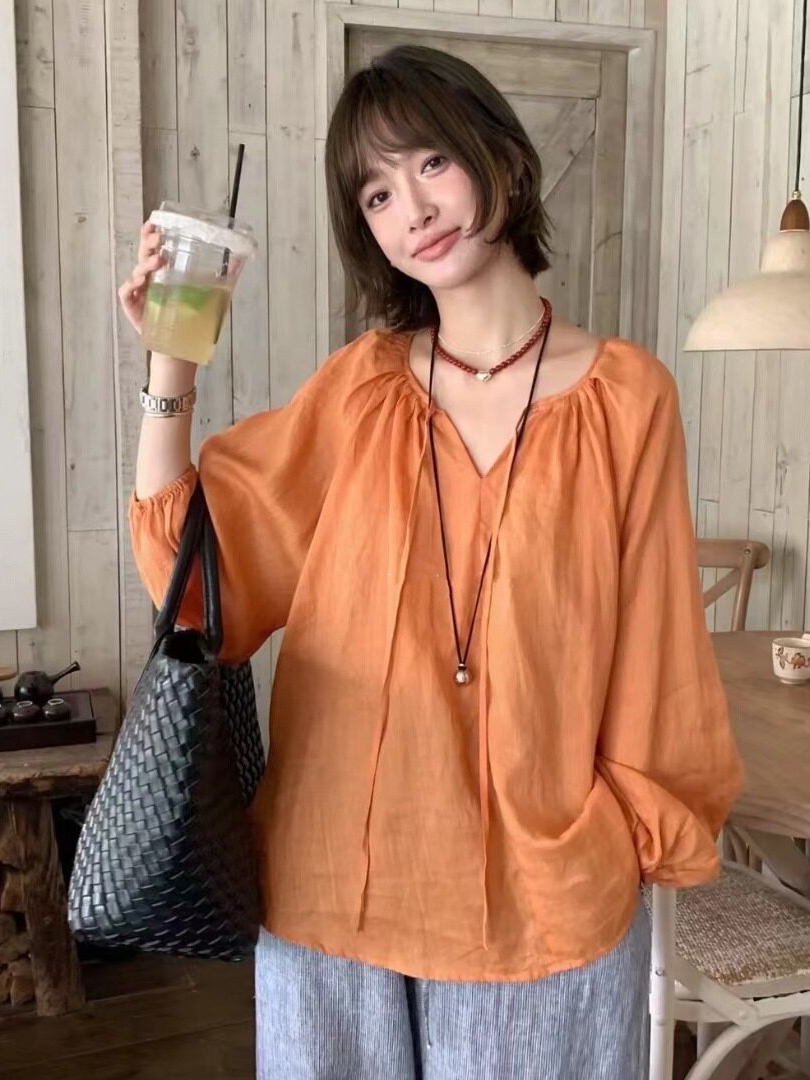 Winter Sun Clothing - Koreaanse stijl dun shirt met lange