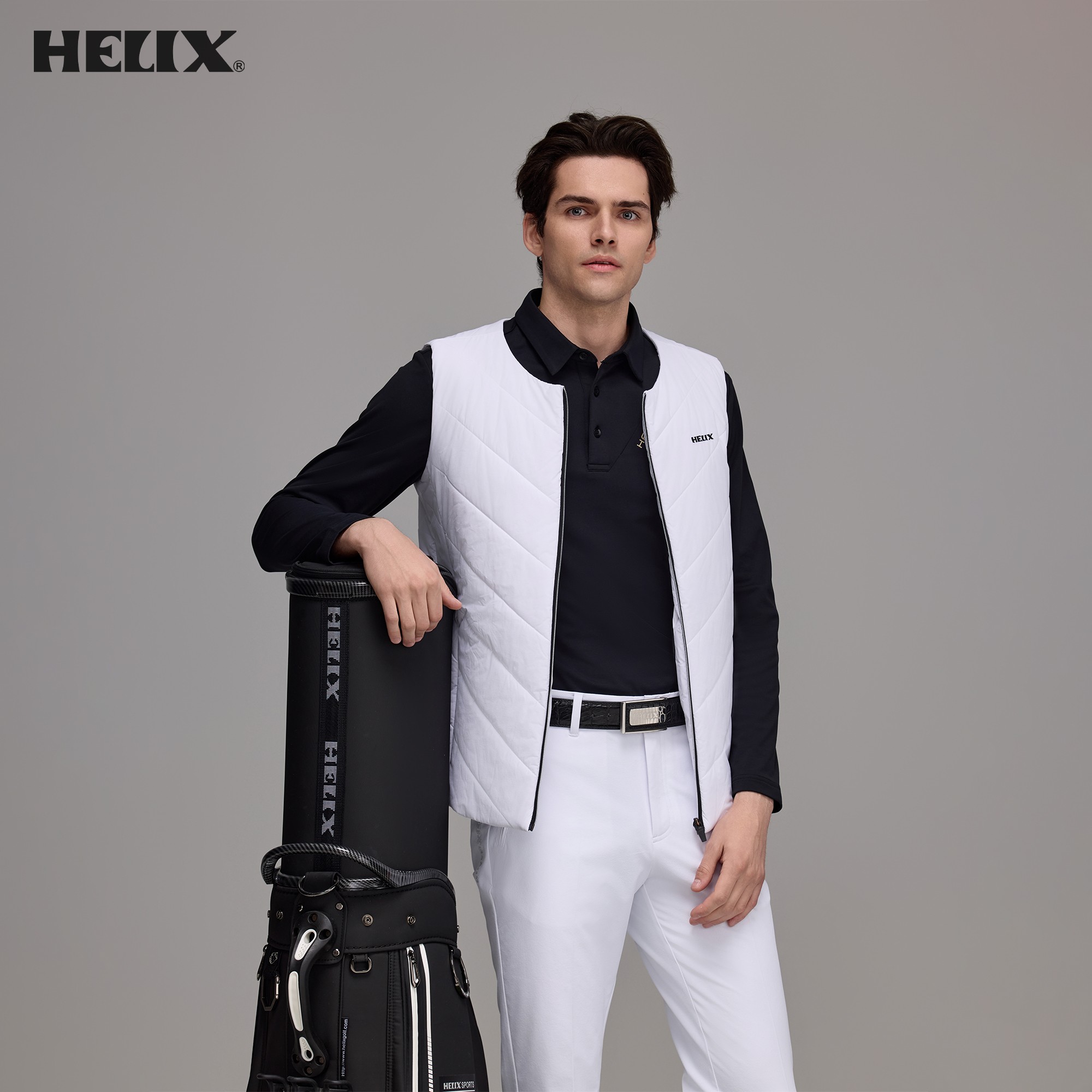 Winter Sun Clothing - HELIX Golfkleding Herenpoloshirt met lange mouwen