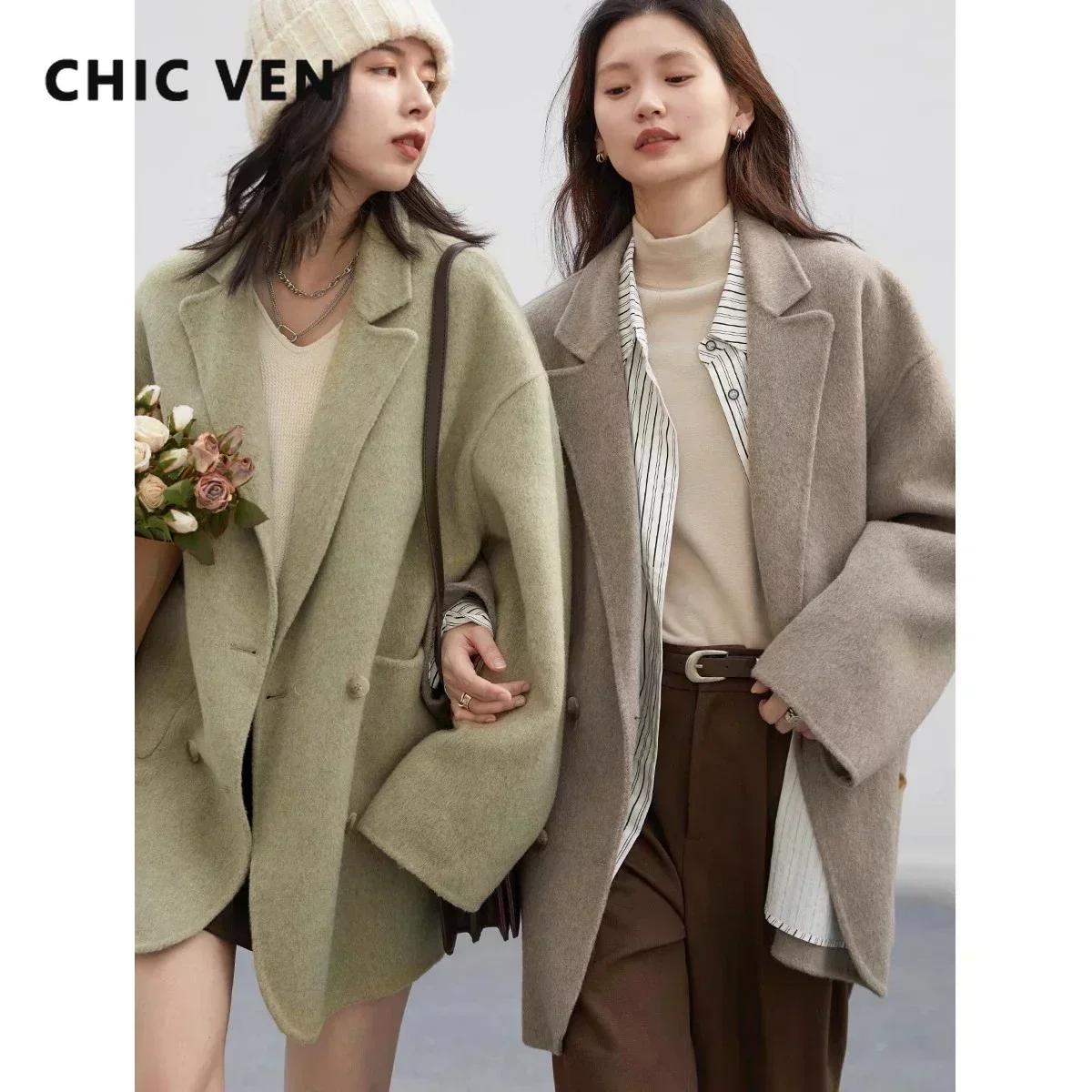 Winter Clothing Trends 2026 - CHIC VEN Dames Wollen Jassen Losse
