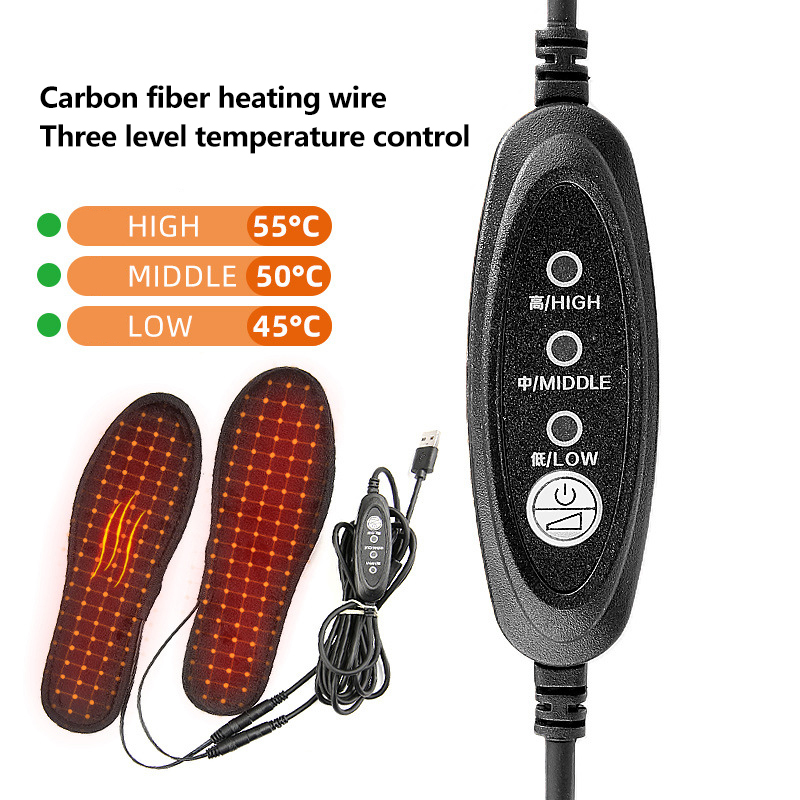 Heated Insole Rechargeable - USB oplaadbare verwarmde inlegzolen Wasbare elektrische
