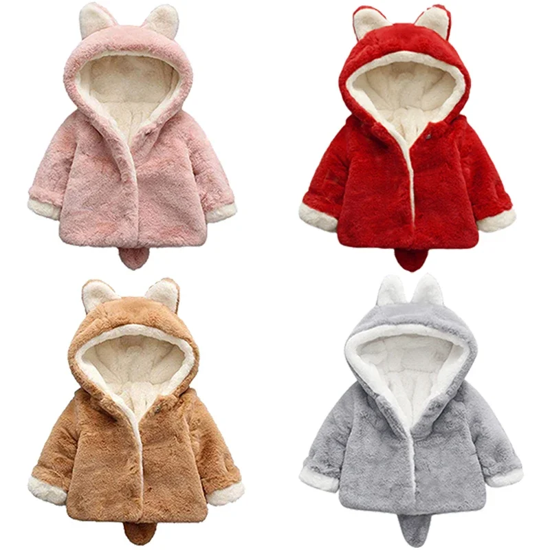 Winter Clothing For Babies - Schattige Kattenoren Pluche Babyjack Kerstprinses Meisjes