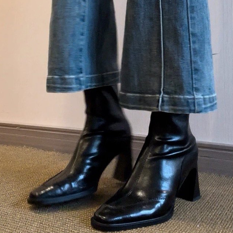 Winter Clothing For Woman - Hoge Hakken Dames Enkellaarsjes Mode Dikke