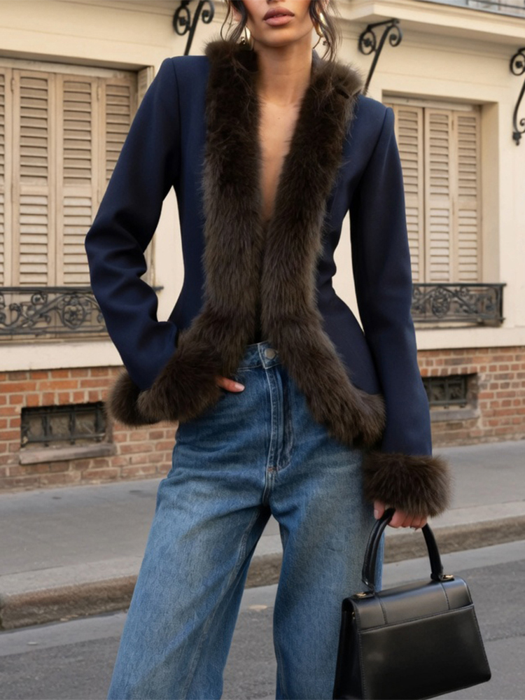 Winter Clothing Trends 2026 - Dames bont patchwork rokpak retro slanke