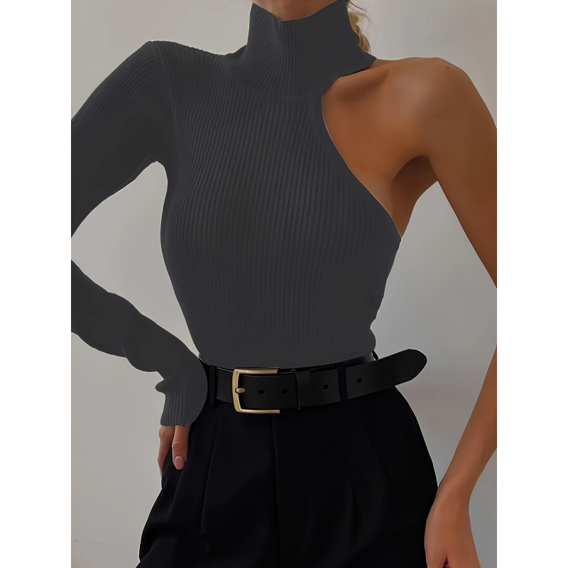 Effen asymmetrische geribbelde - Winter Clothing For Woman recensie en prijs