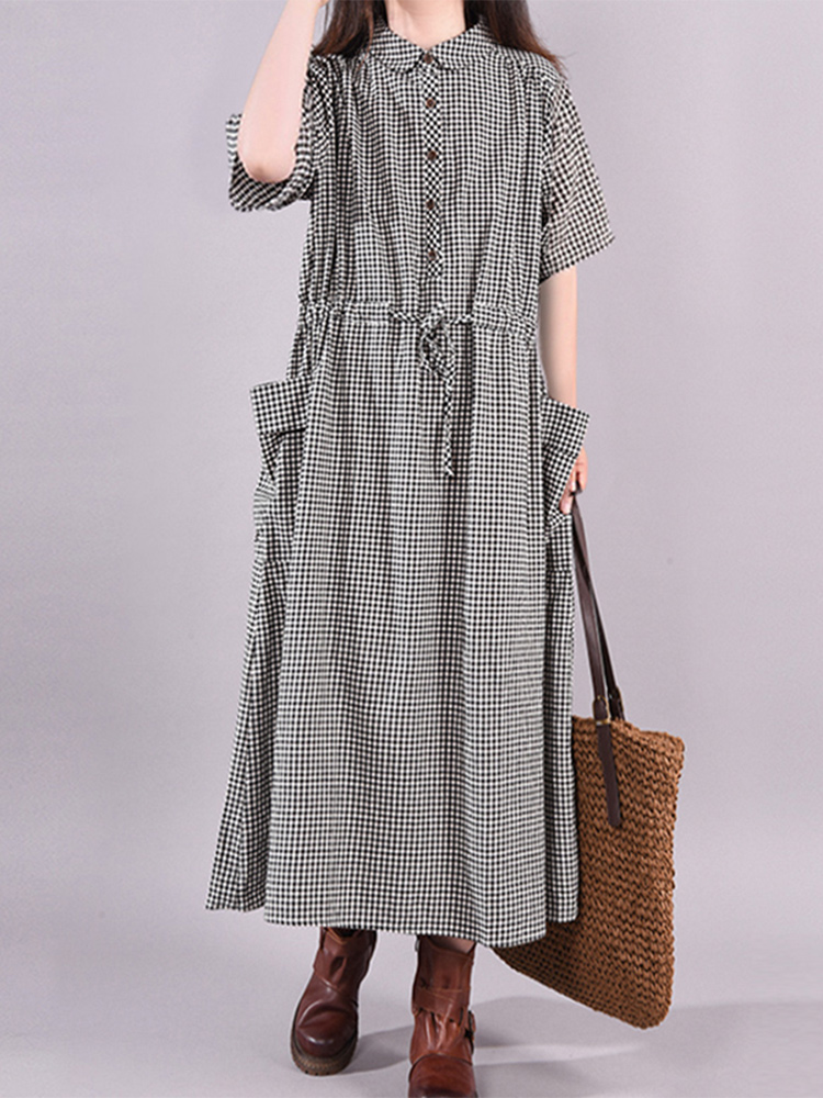 Mode vintage jurk geruite trek - Winter Clothing Drawing recensie en prijs