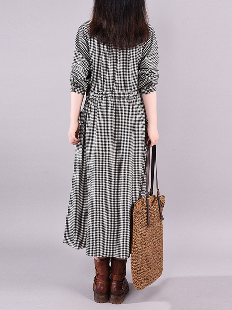 Mode vintage jurk geruite trek - Winter Clothing Drawing recensie en prijs