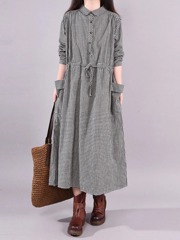 Mode vintage jurk geruite trek - Winter Clothing Drawing recensie en prijs